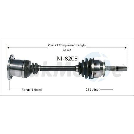 Surtrack Axle Cv Axle Shaft, Ni-8203 NI-8203